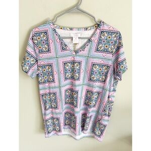 Stella Parker multi colored print top NWT